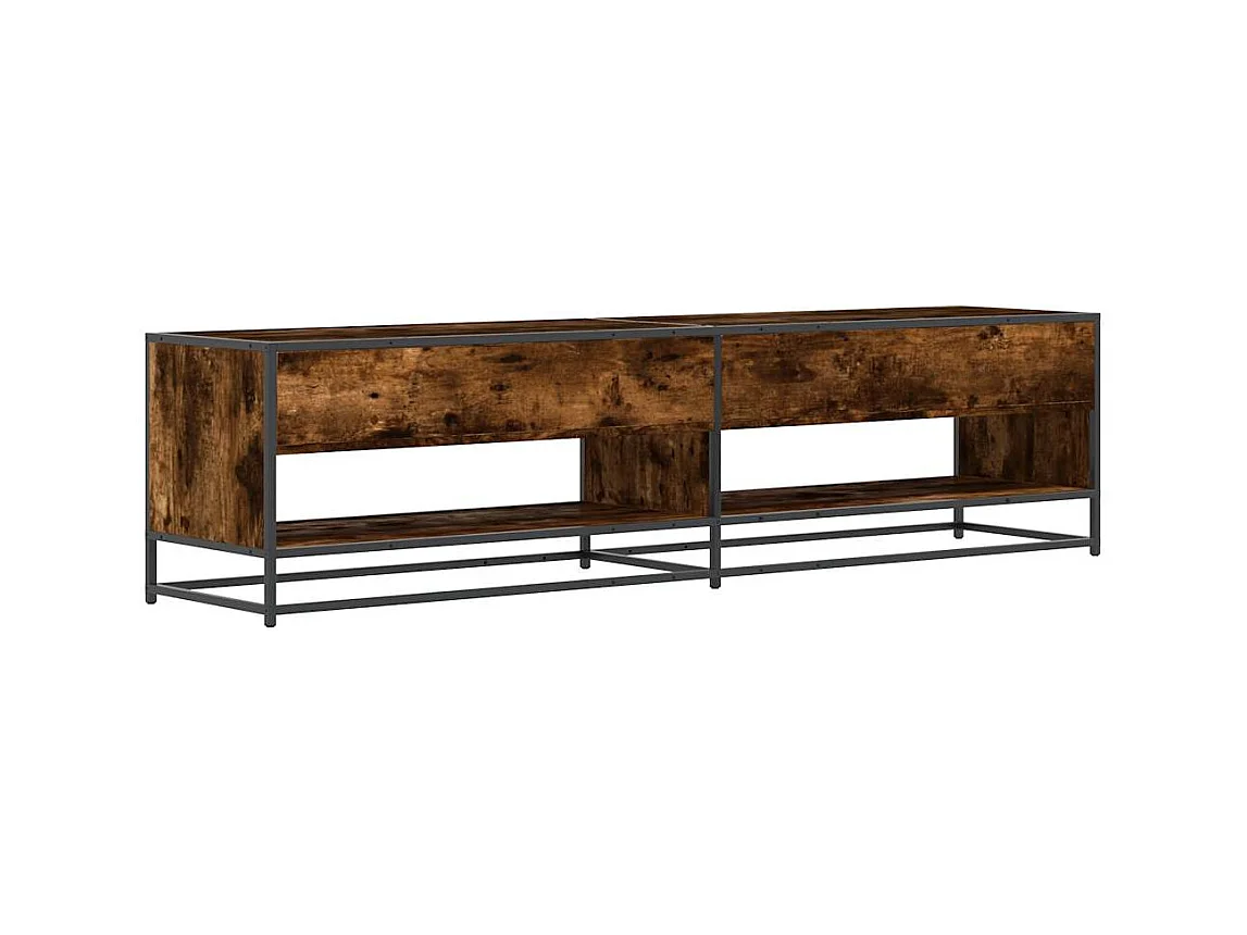 Meuble TV chêne fumé 180,5x40x46 cm bois d'ingénierie