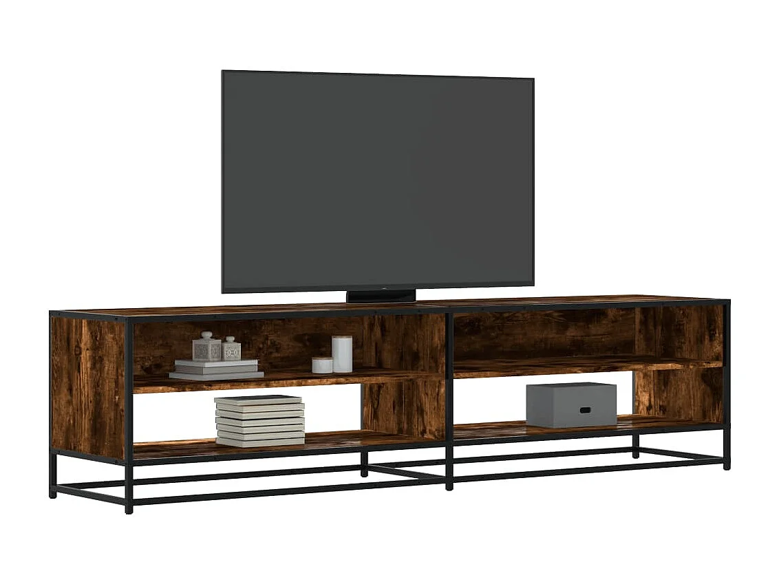Meuble TV chêne fumé 180,5x40x46 cm bois d'ingénierie