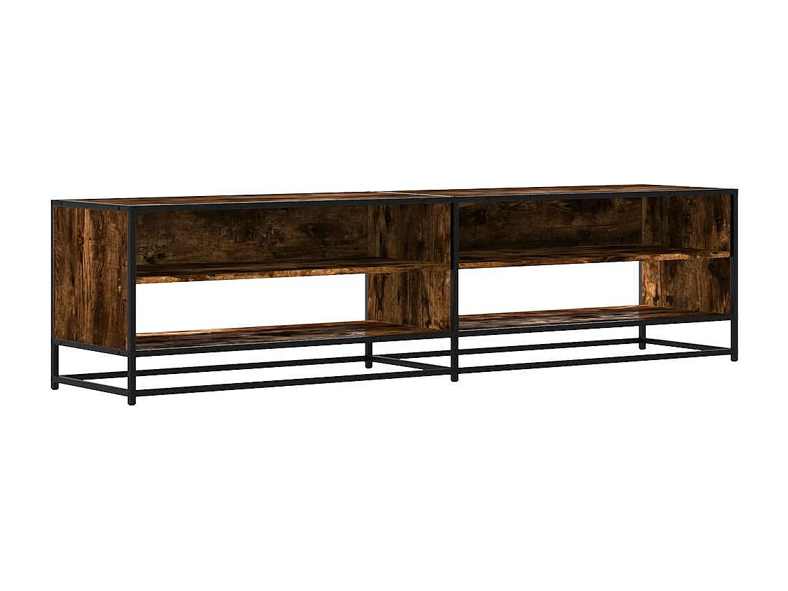 Meuble TV chêne fumé 180,5x40x46 cm bois d'ingénierie