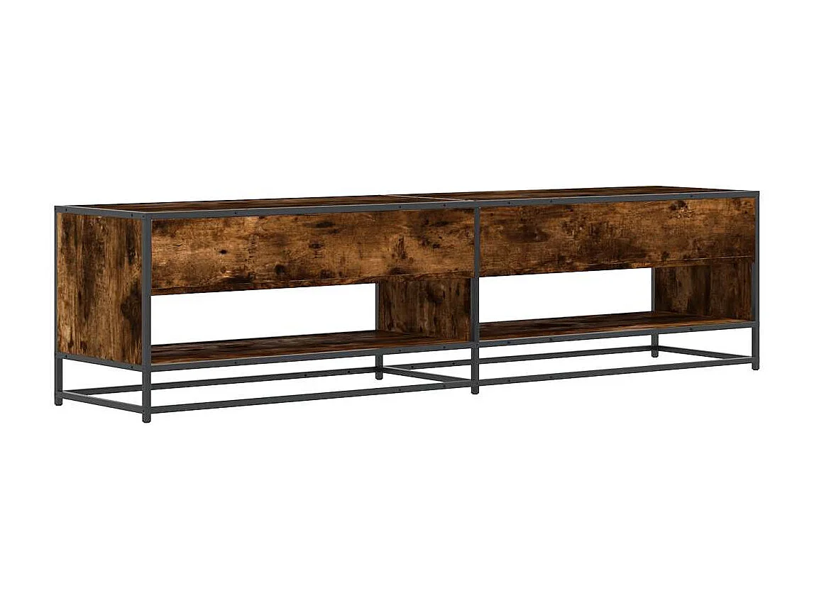 Meuble TV chêne fumé 180,5x40x46 cm bois d'ingénierie