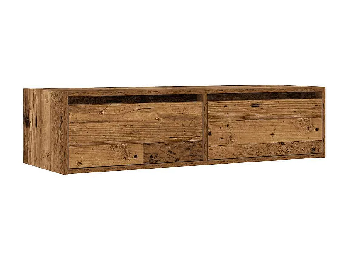TV-Schrank mit LED-Leuchten Altholz-Optik 100x35,5x25 cm