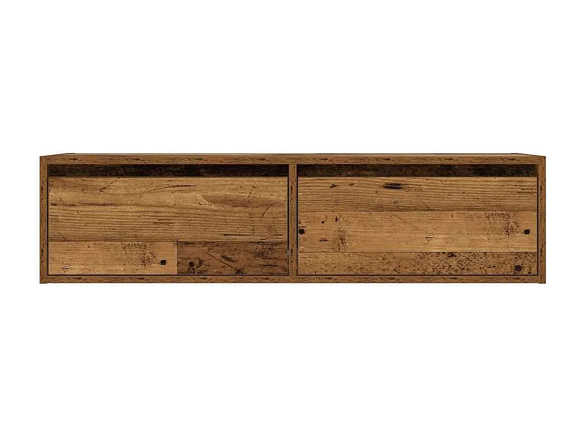 TV-Schrank mit LED-Leuchten Altholz-Optik 100x35,5x25 cm