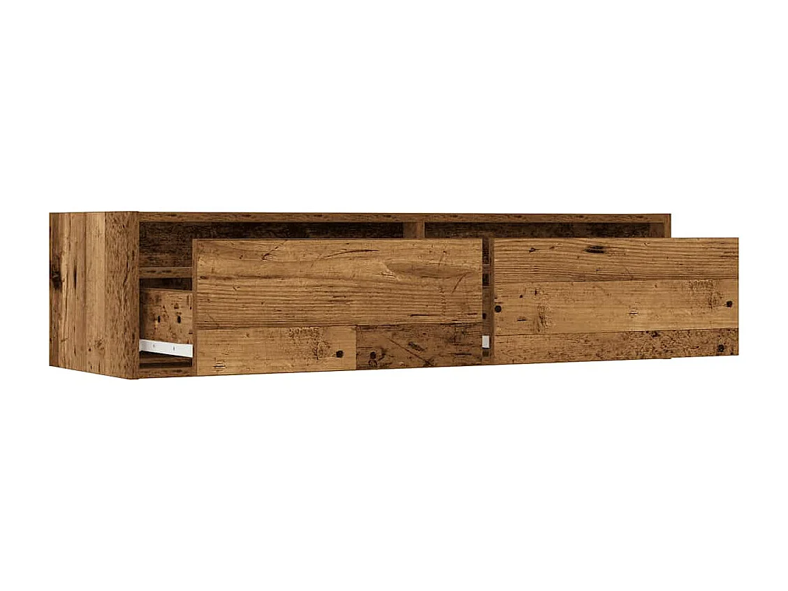 TV-Schrank mit LED-Leuchten Altholz-Optik 100x35,5x25 cm