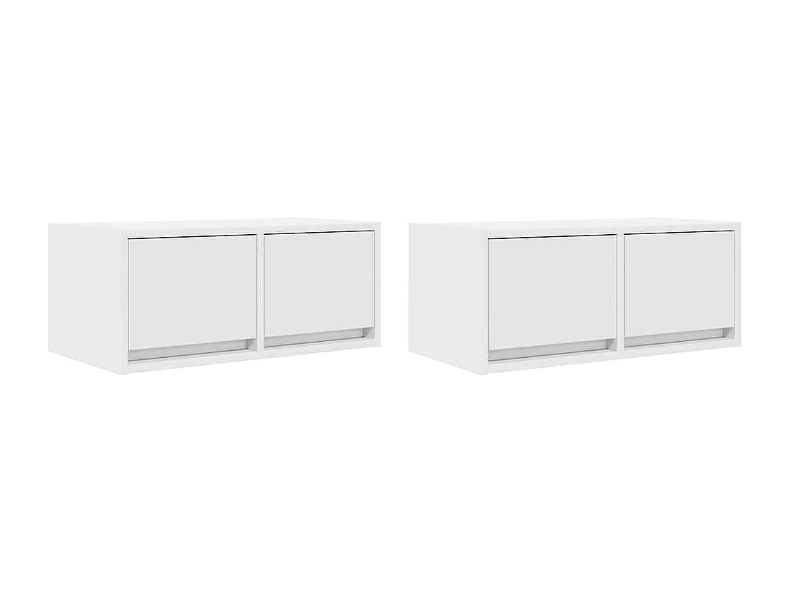 Meubles TV 2 pcs blanc 60x31x25,5 cm bois d'ingénierie