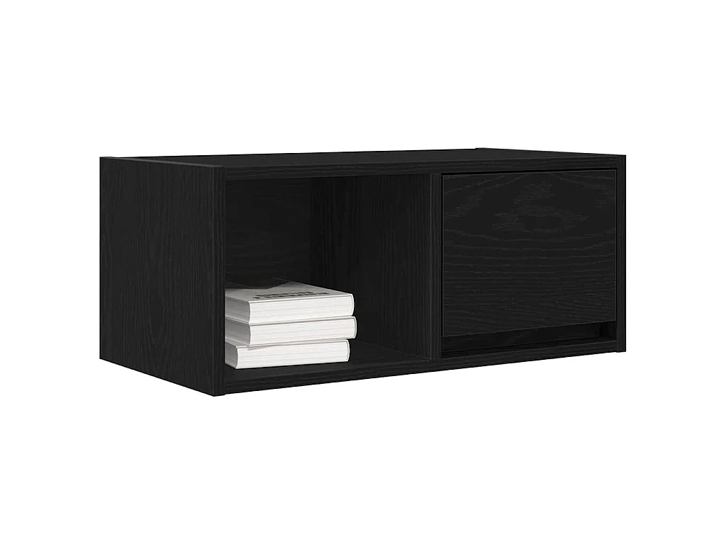 Mobili TV 2 pz Rovere Nero 60x31x25,5 cm in Legno Multistrato