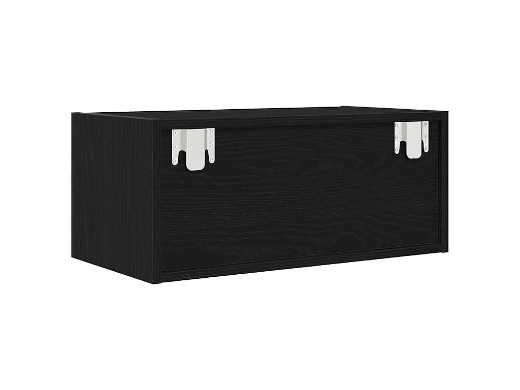 Mobili TV 2 pz Rovere Nero 60x31x25,5 cm in Legno Multistrato