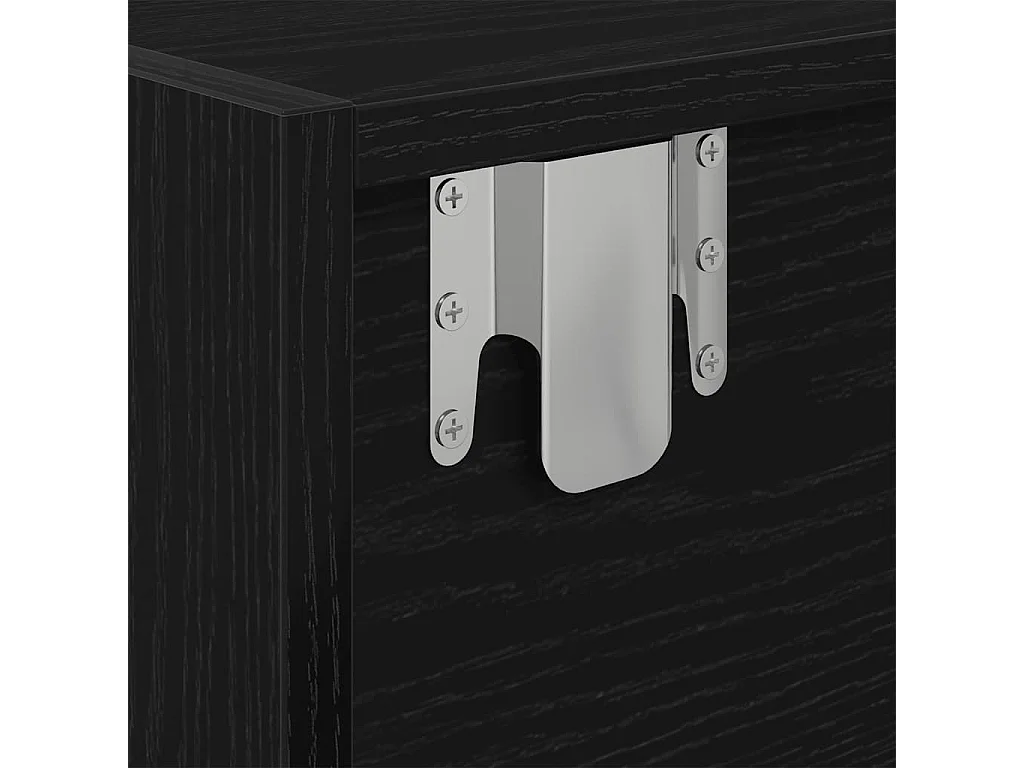 Mobili TV 2 pz Rovere Nero 60x31x25,5 cm in Legno Multistrato