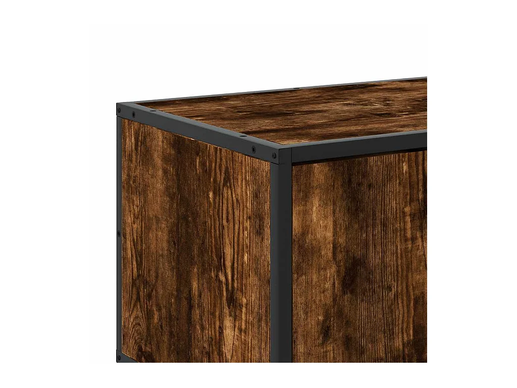 Tv-meubel 100x35x50 cm bewerkt hout metaal gerookt eikenkleurig