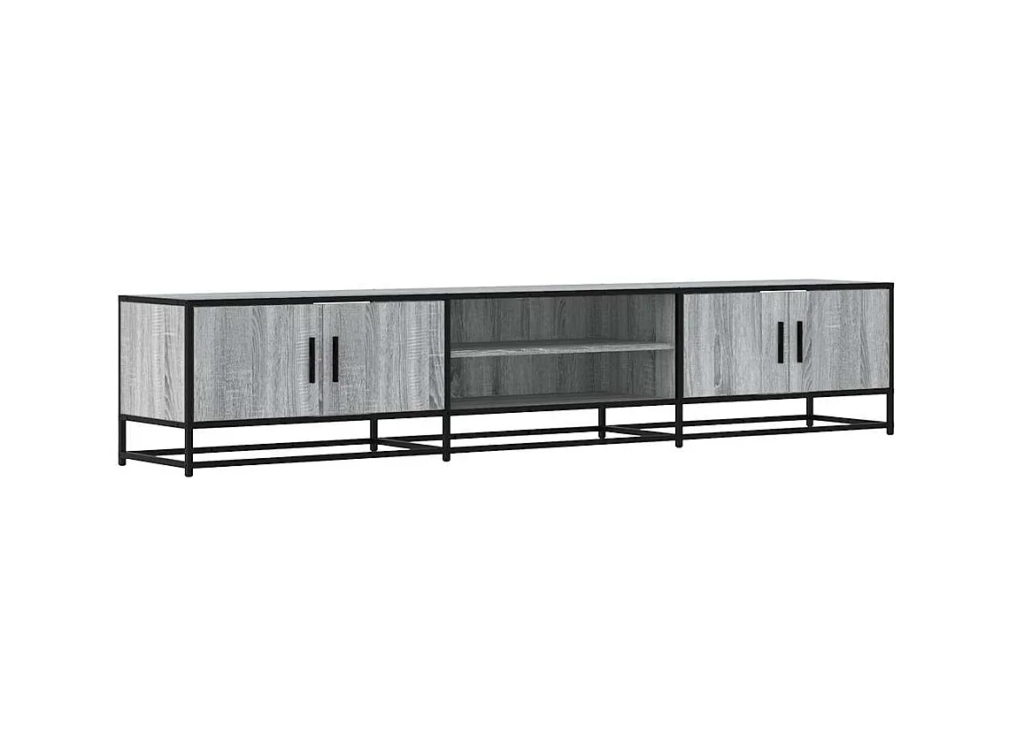 Meuble TV sonoma gris 210x35x41 cm bois d'ingénierie