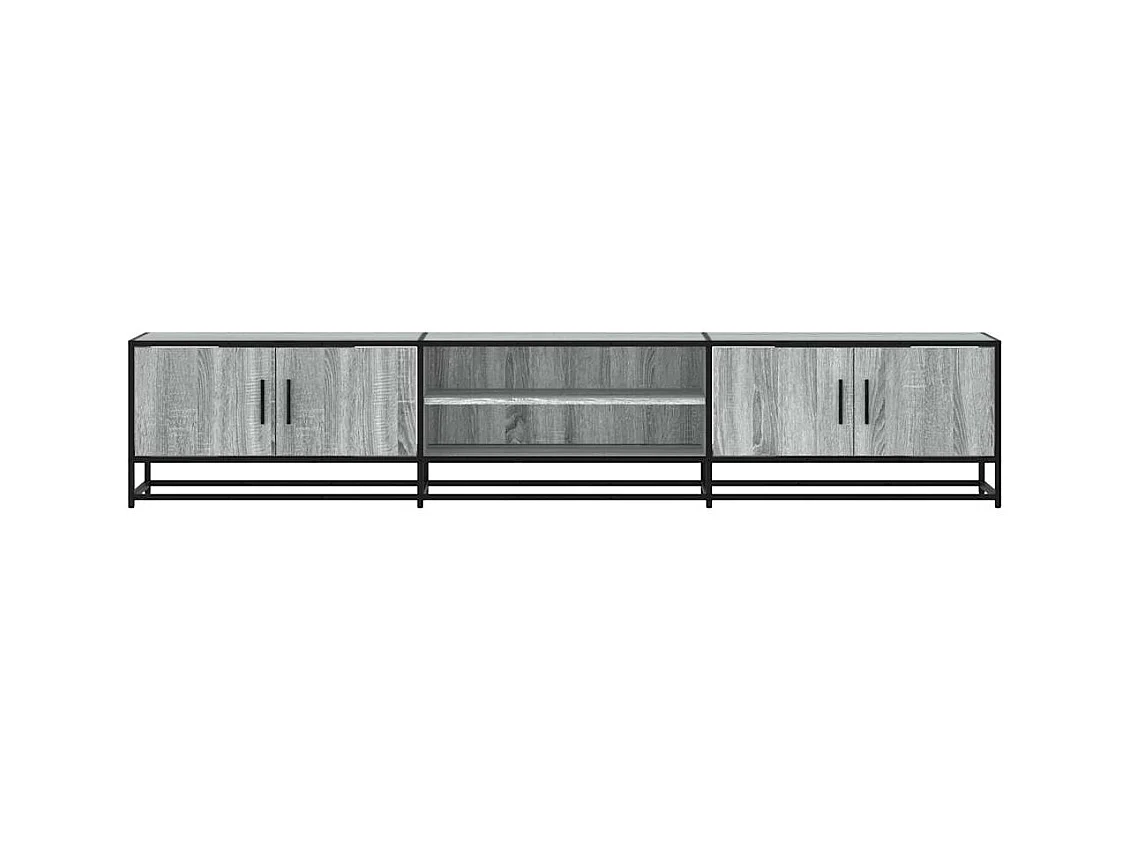 Meuble TV sonoma gris 210x35x41 cm bois d'ingénierie