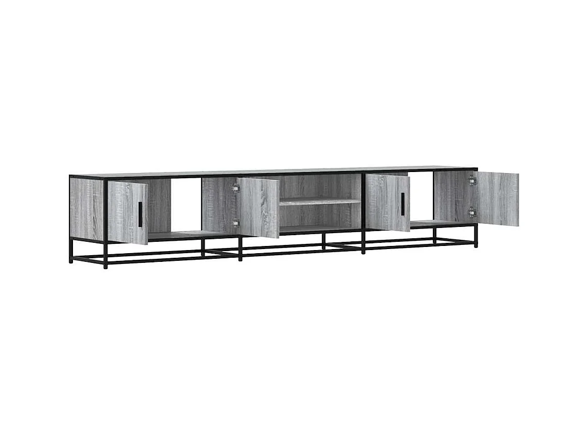 Meuble TV sonoma gris 210x35x41 cm bois d'ingénierie