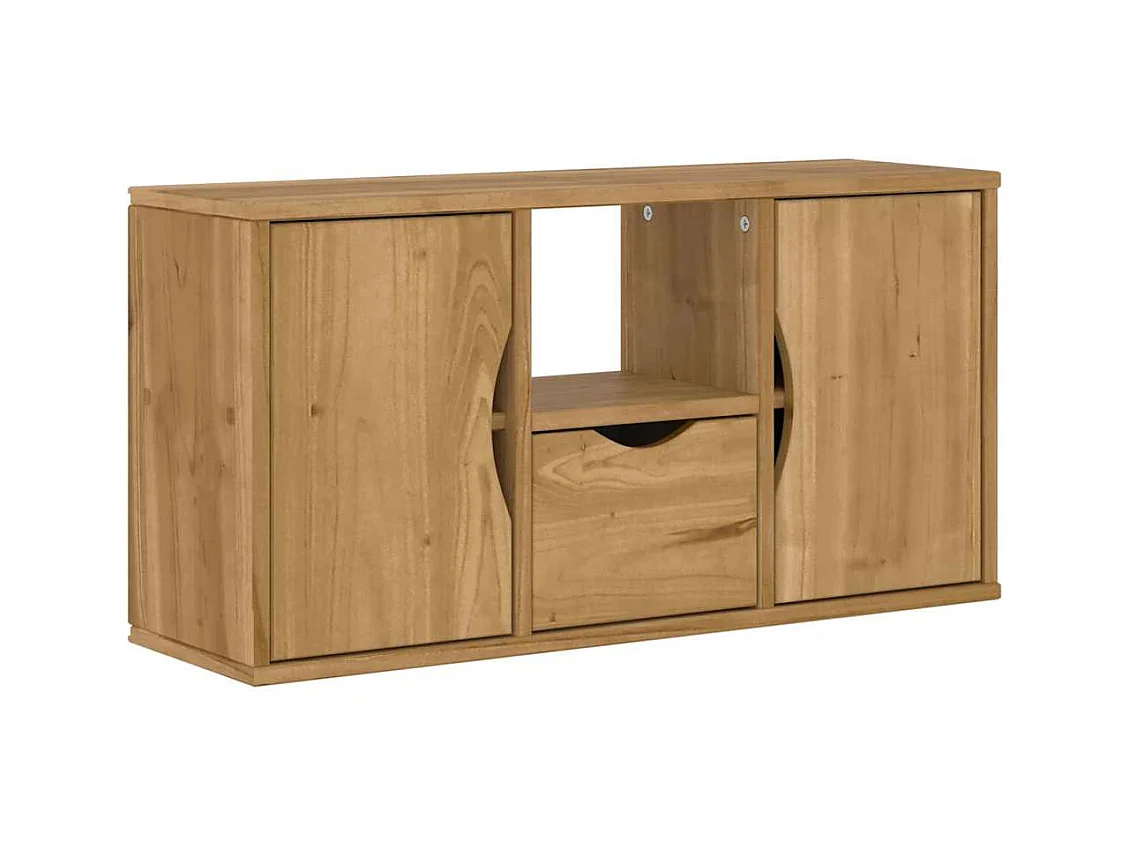 Tv-meubel met lade ODDA 79x24x40 cm massief grenenhout