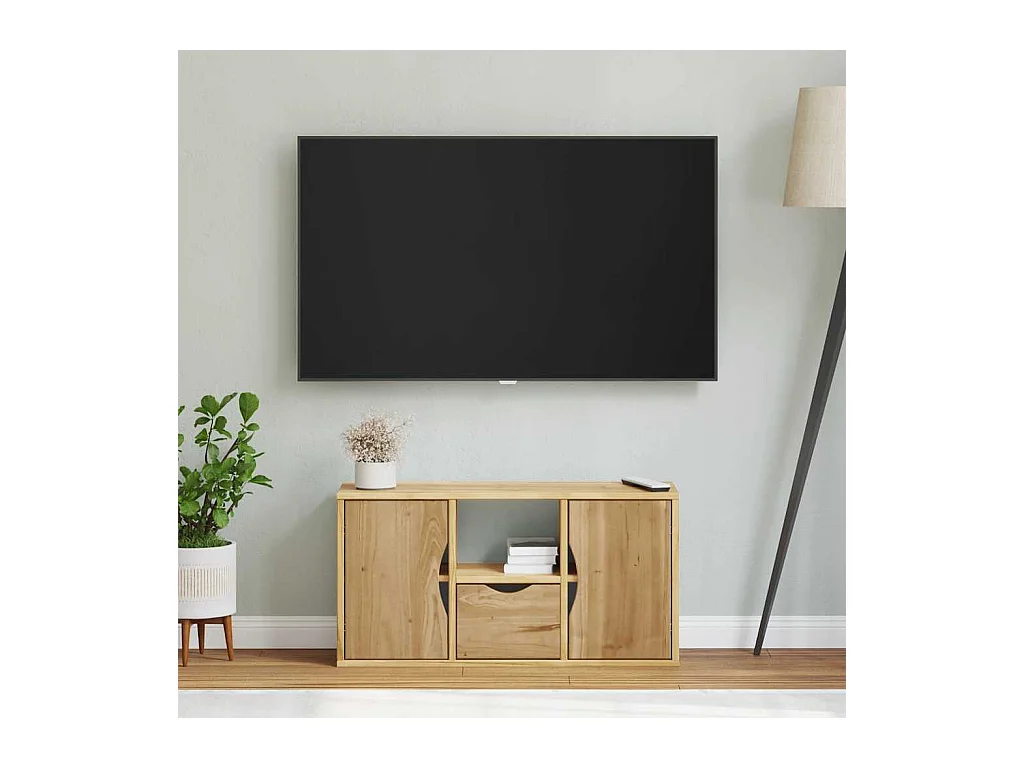 Tv-meubel met lade ODDA 79x24x40 cm massief grenenhout