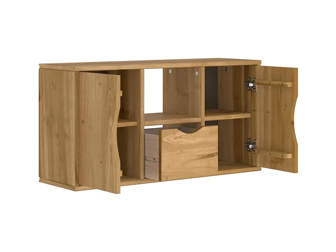 Tv-meubel met lade ODDA 79x24x40 cm massief grenenhout