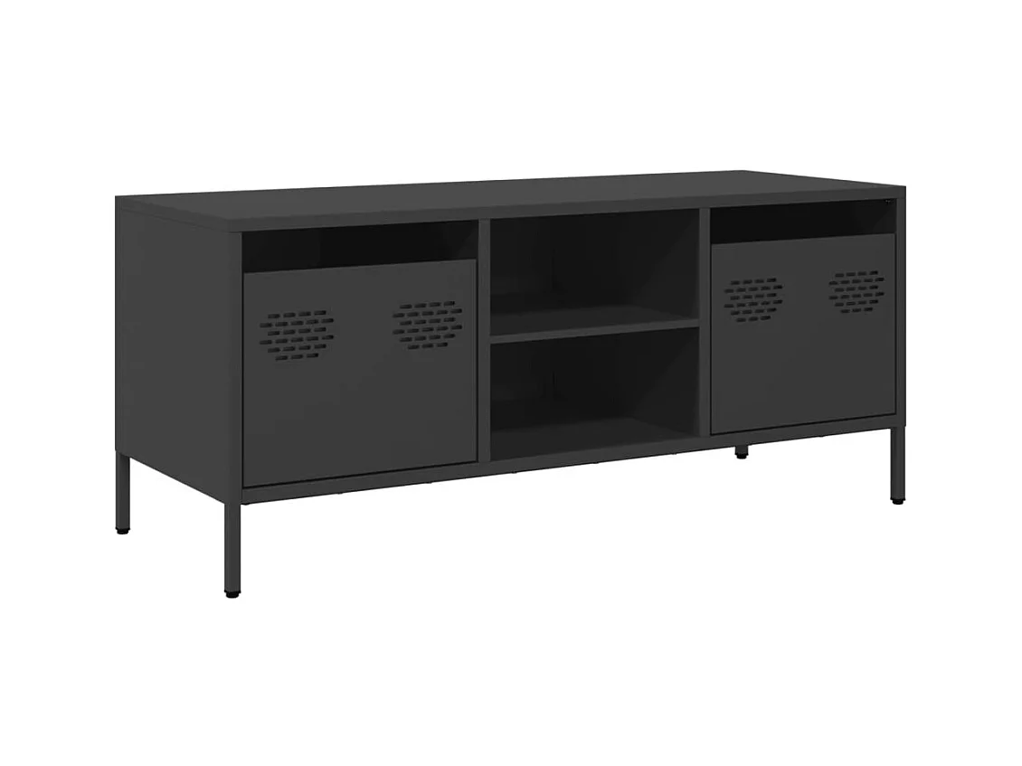 Móvel de TV 101,5x39x43,5 cm aço laminado a frio preto