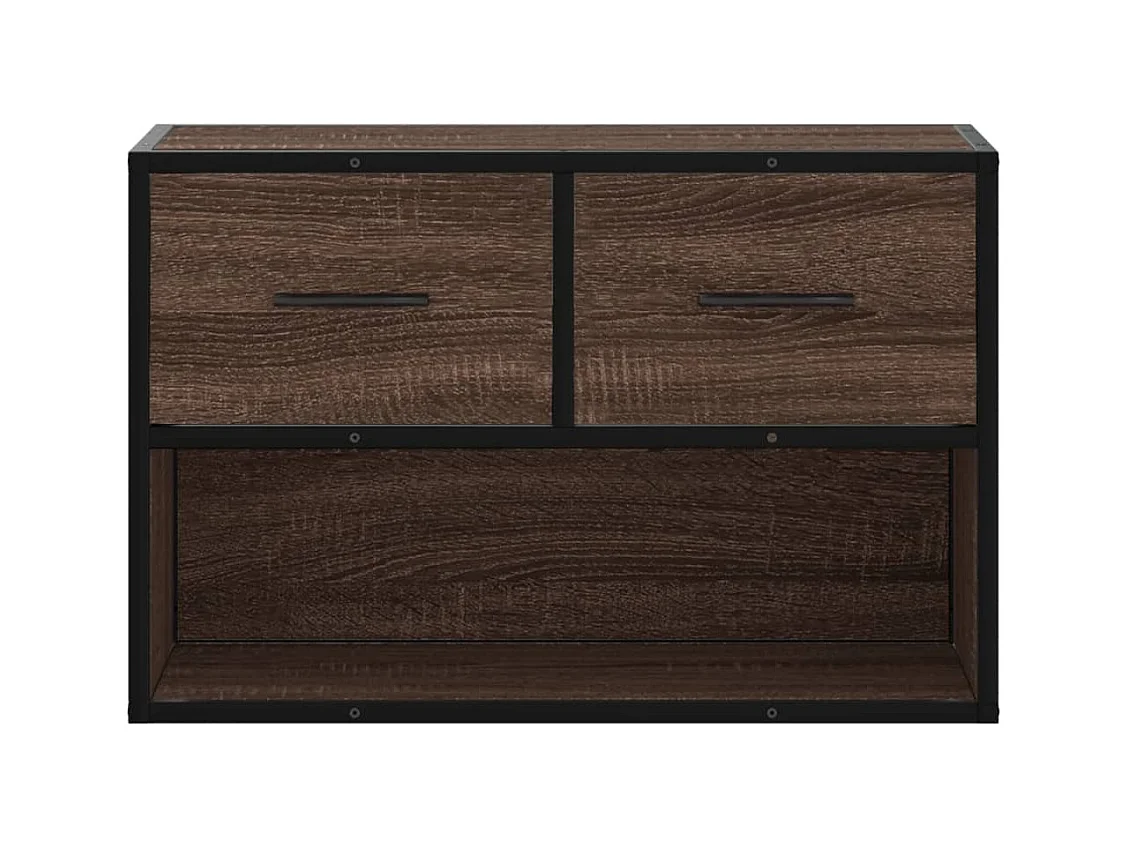 Tv-meubel 60x31x39,5 cm bewerkt hout metaal bruin eikenkleurig