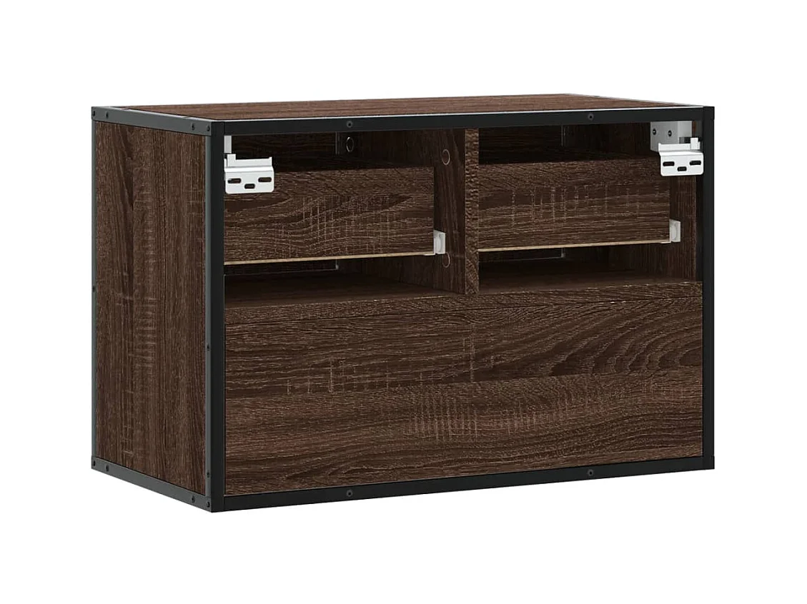 Tv-meubel 60x31x39,5 cm bewerkt hout metaal bruin eikenkleurig