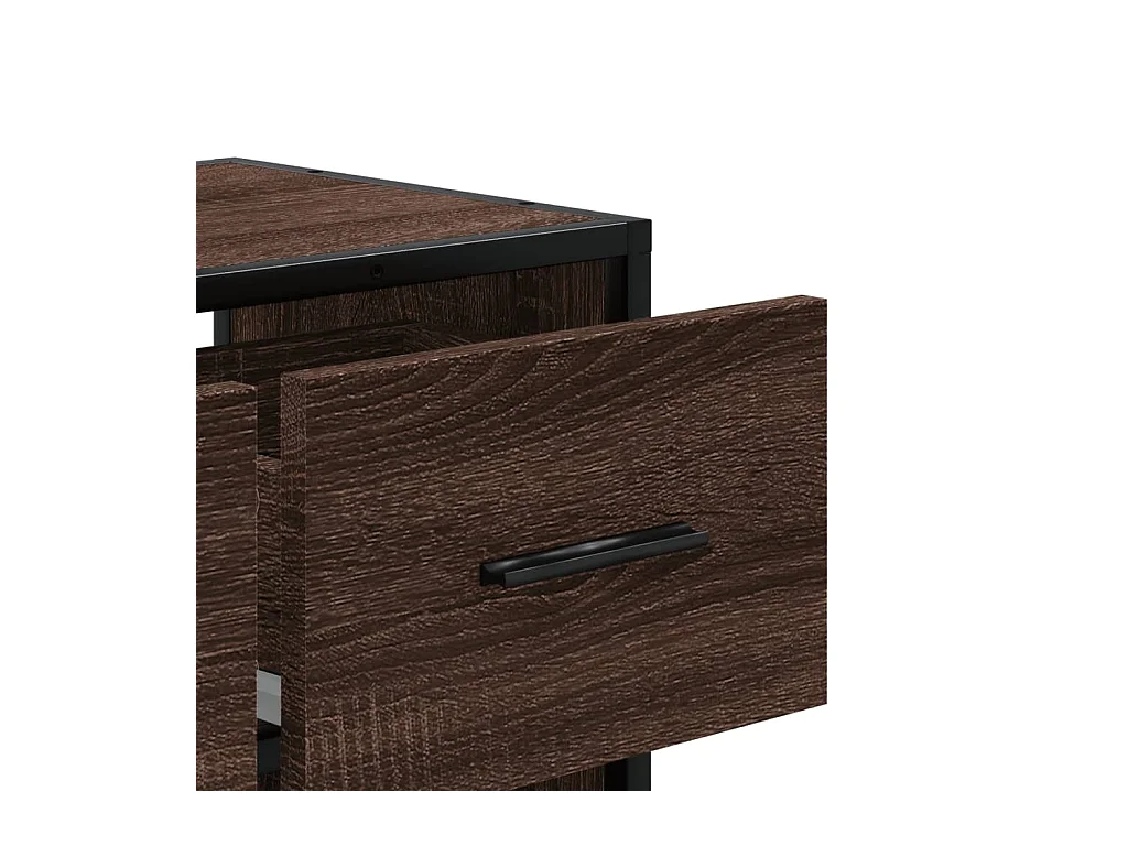 Tv-meubel 60x31x39,5 cm bewerkt hout metaal bruin eikenkleurig