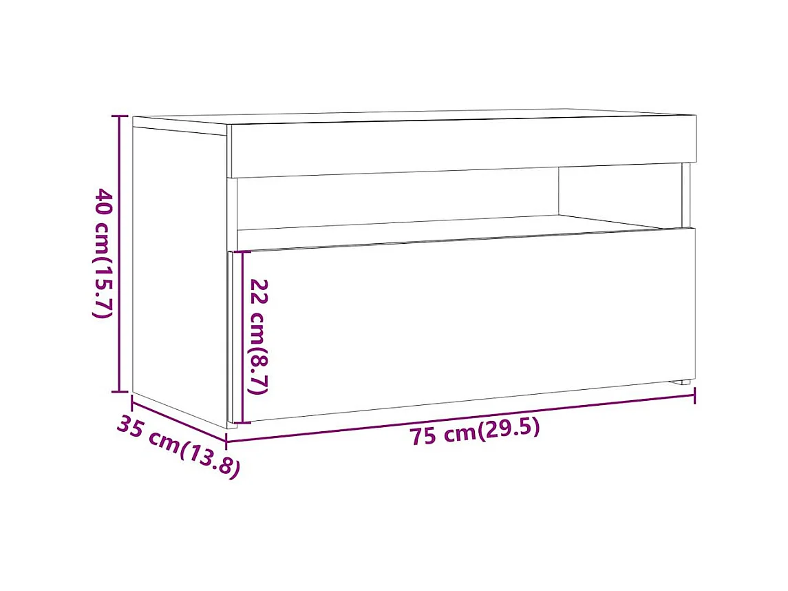 Meuble TV avec lumières LED vieux bois bois d'ingénierie