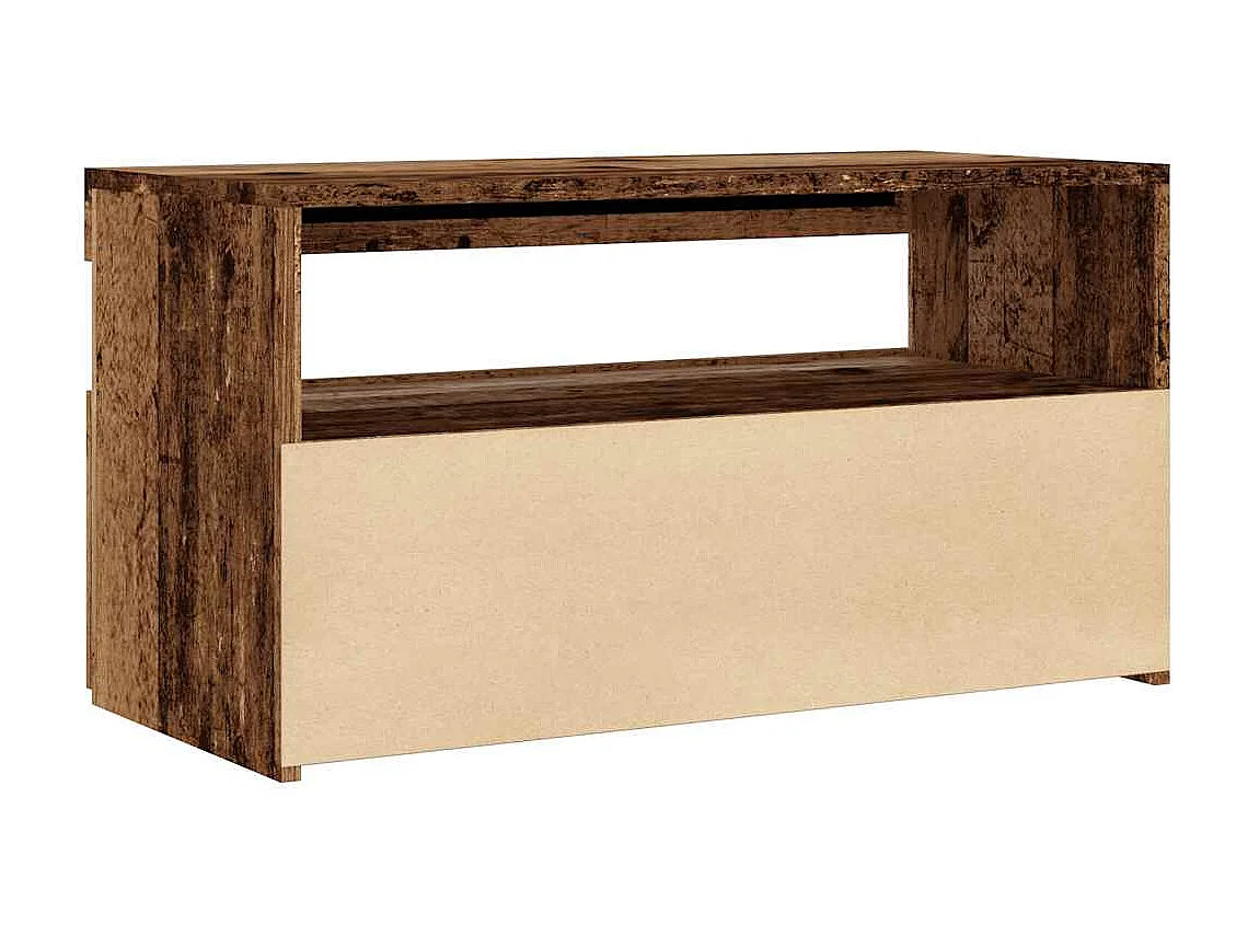 TV-Schrank mit LED-Leuchten Altholz-Optik 75x35x40 cm
