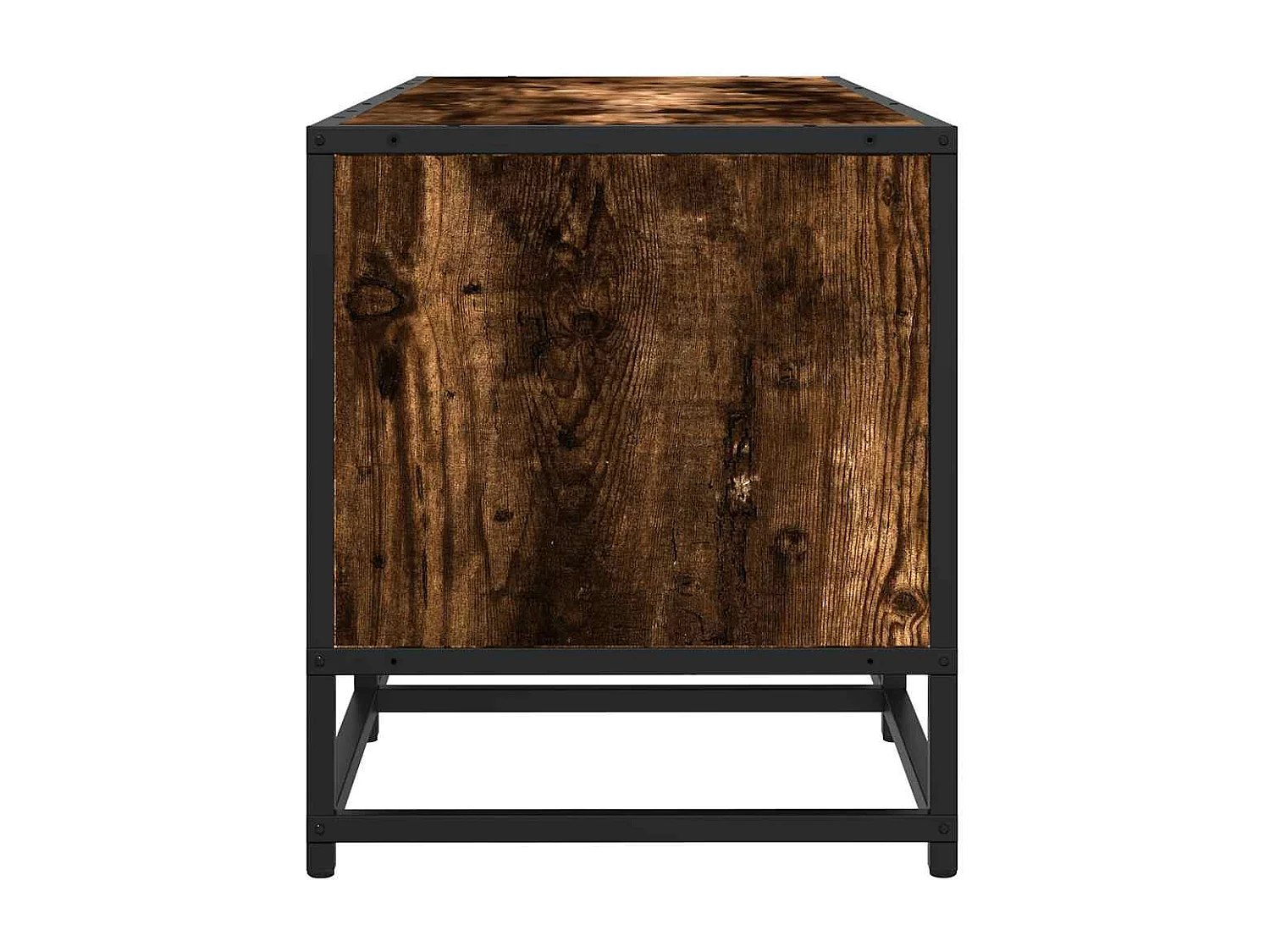 Mobile TV Rovere Fumo 120x35x41 cm Legno Multistrato e Metallo