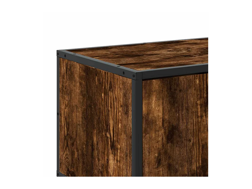 Mobile TV Rovere Fumo 120x35x41 cm Legno Multistrato e Metallo