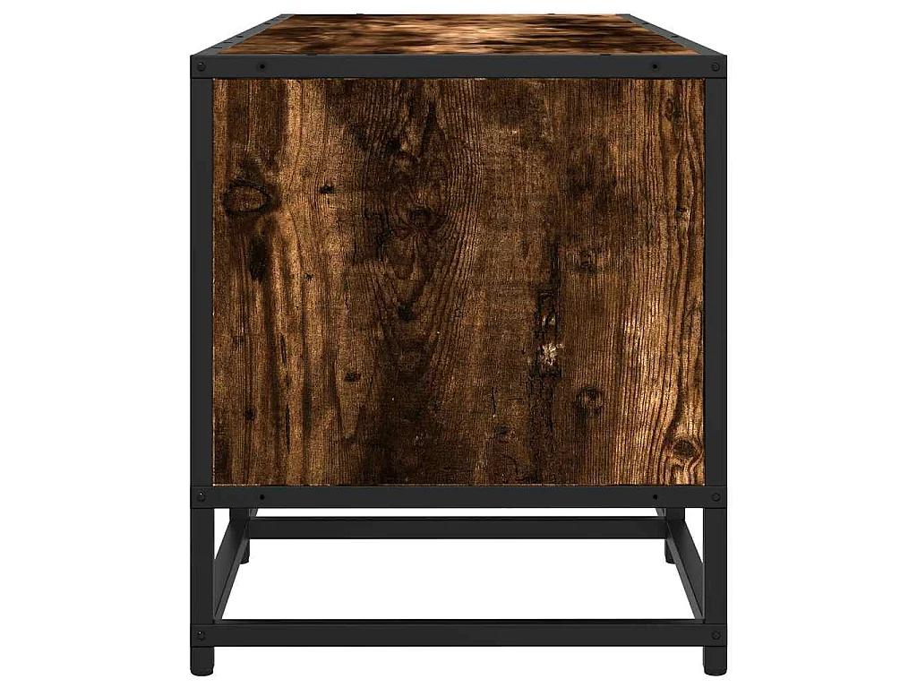 Tv-meubel 120x35x41 cm bewerkt hout metaal gerookt eikenkleurig