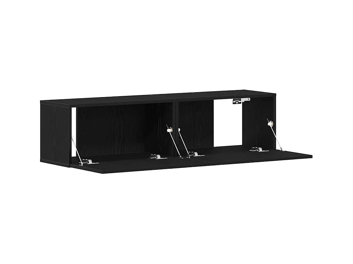 Mobile TV Rovere Nero 120x30x30,5 cm in Legno Multistrato