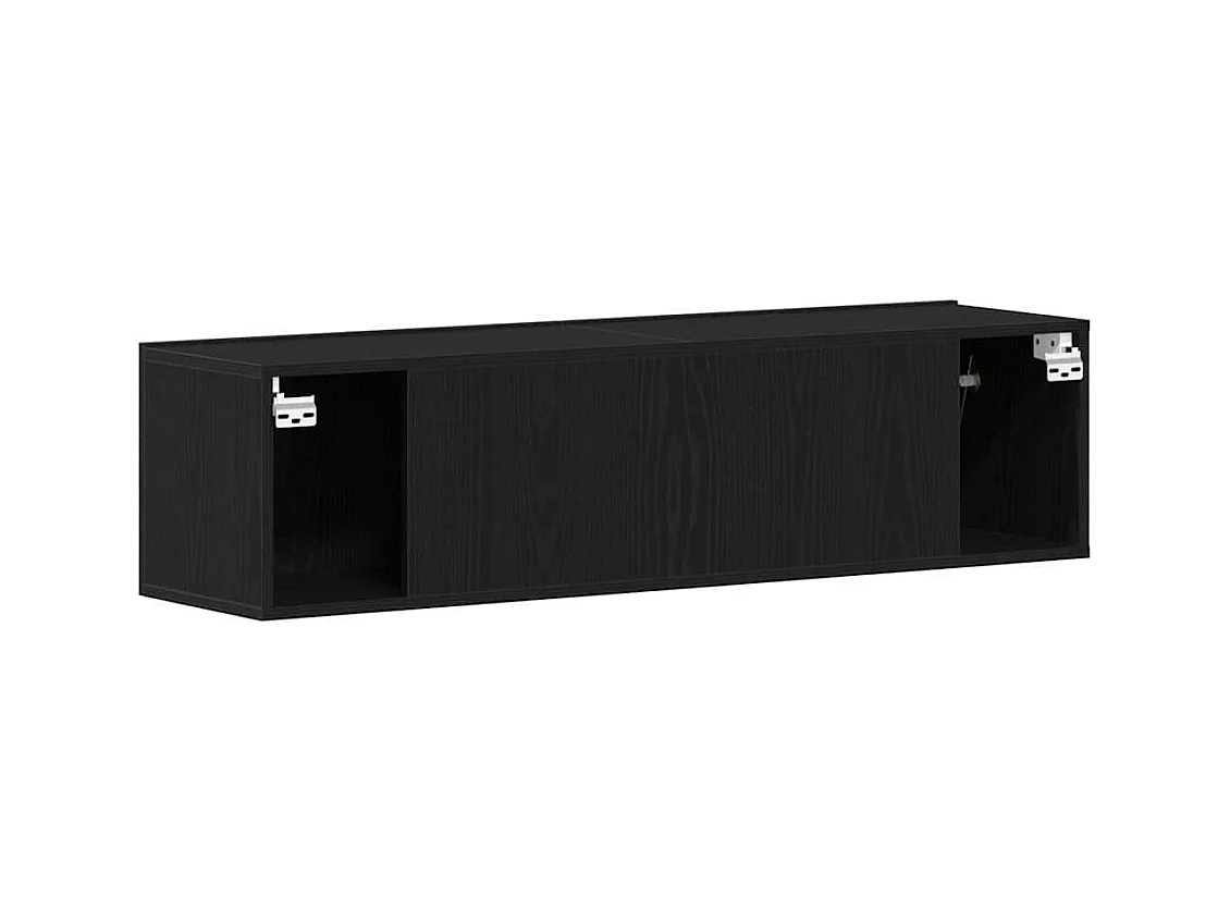 Mobile TV Rovere Nero 120x30x30,5 cm in Legno Multistrato