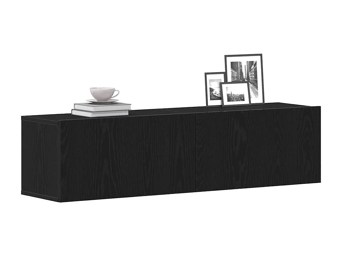 TV-Schrank Schwarz Eichen-Optik 120x30x30,5 cm Holzwerkstoff