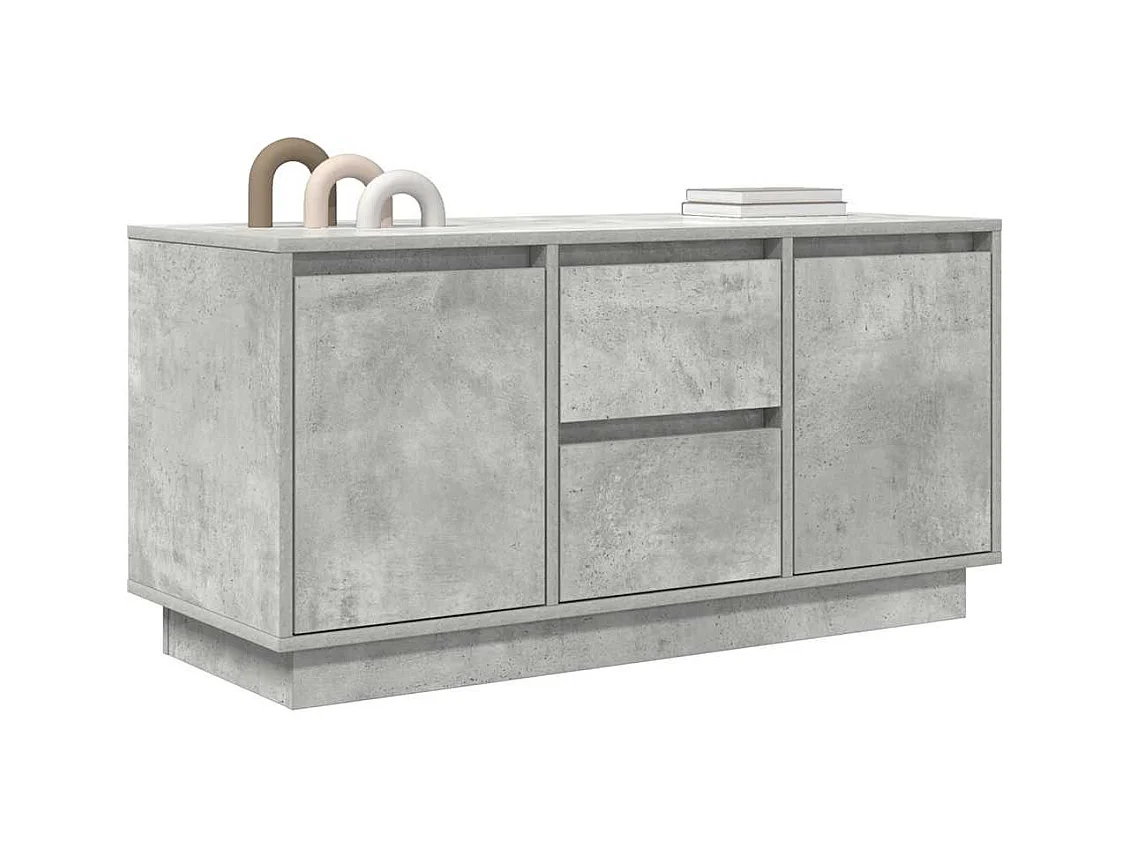 Meuble TV avec lumières LED gris béton 100x41x50 cm