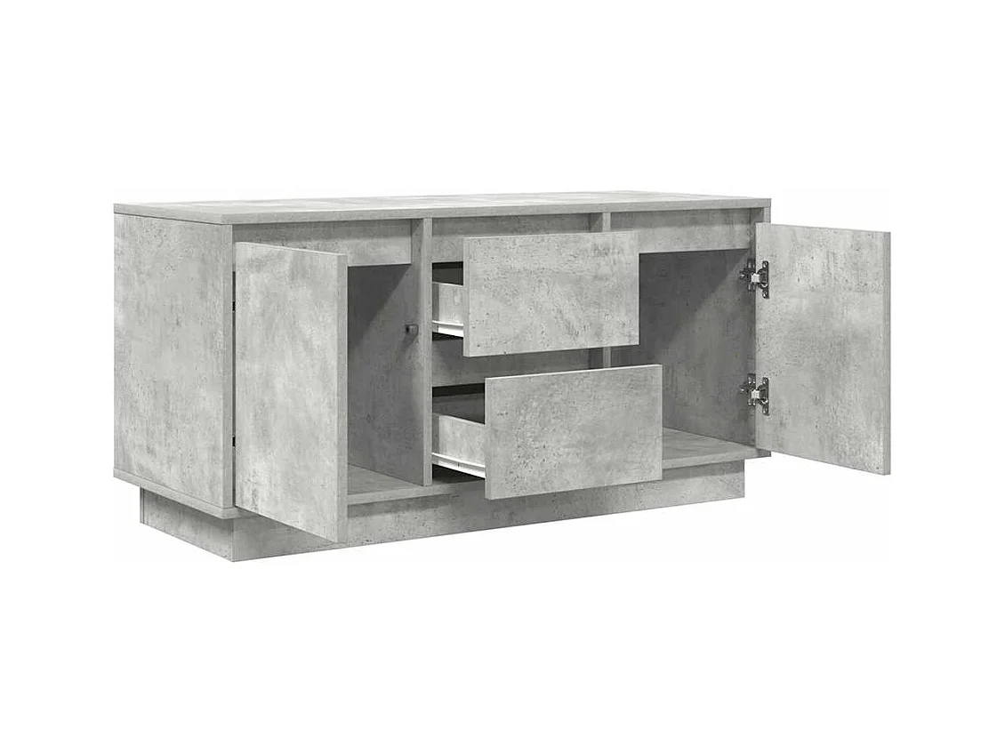 Meuble TV avec lumières LED gris béton 100x41x50 cm