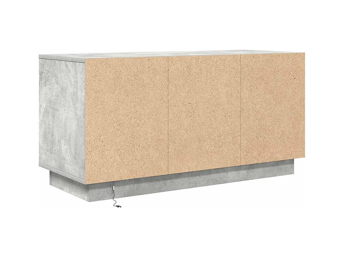 Meuble TV avec lumières LED gris béton 100x41x50 cm