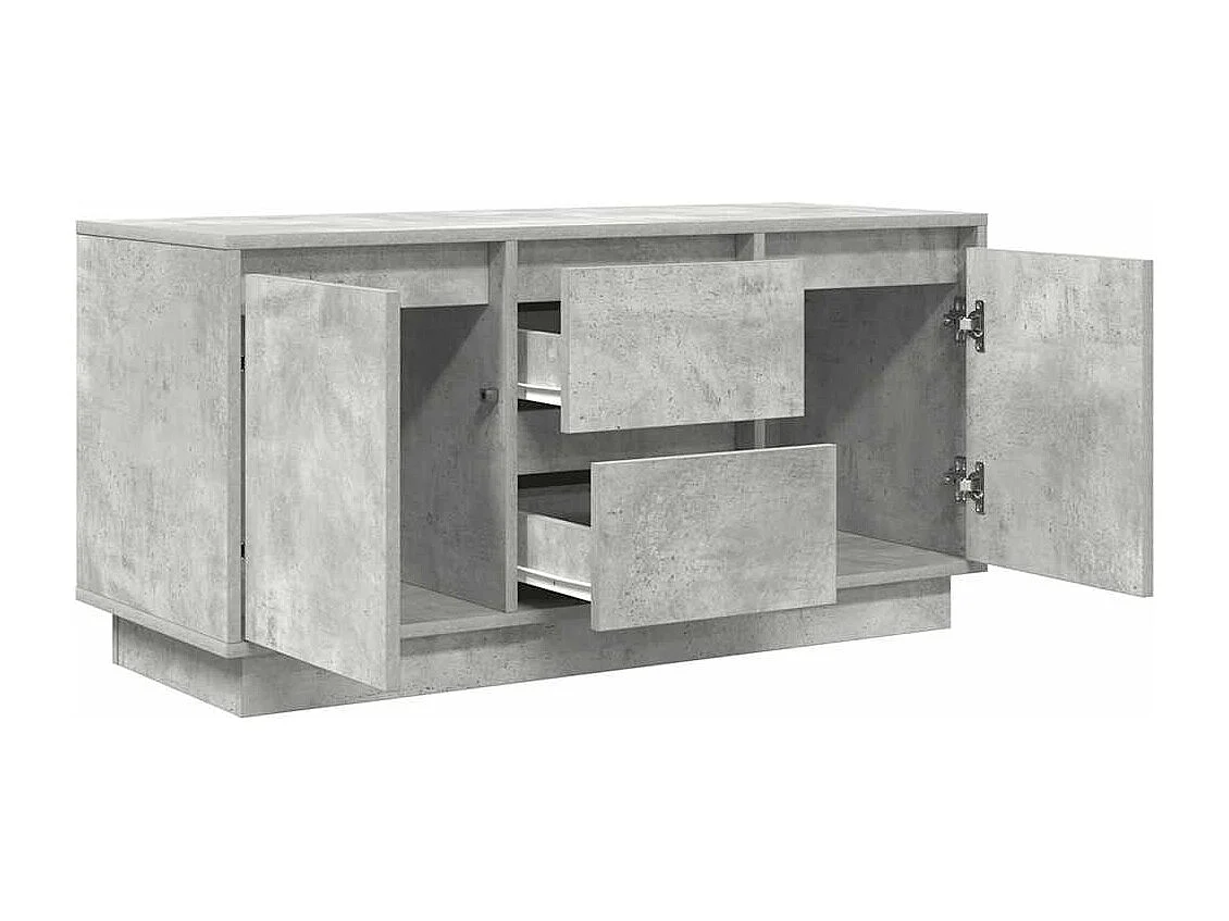 Meuble TV avec lumières LED gris béton 100x41x50 cm