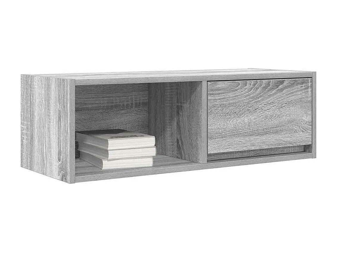 Meuble TV sonoma gris 80x31x25,5 cm bois d'ingénierie