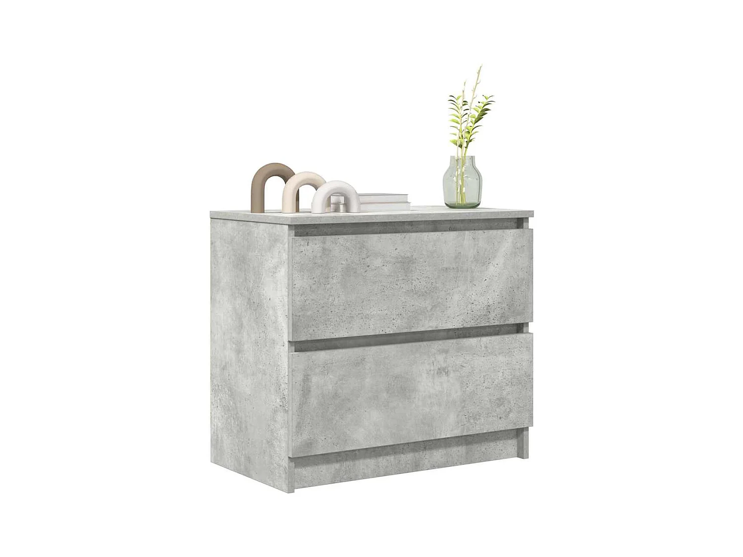 Meuble TV gris béton 60x35x54 cm bois d'ingénierie