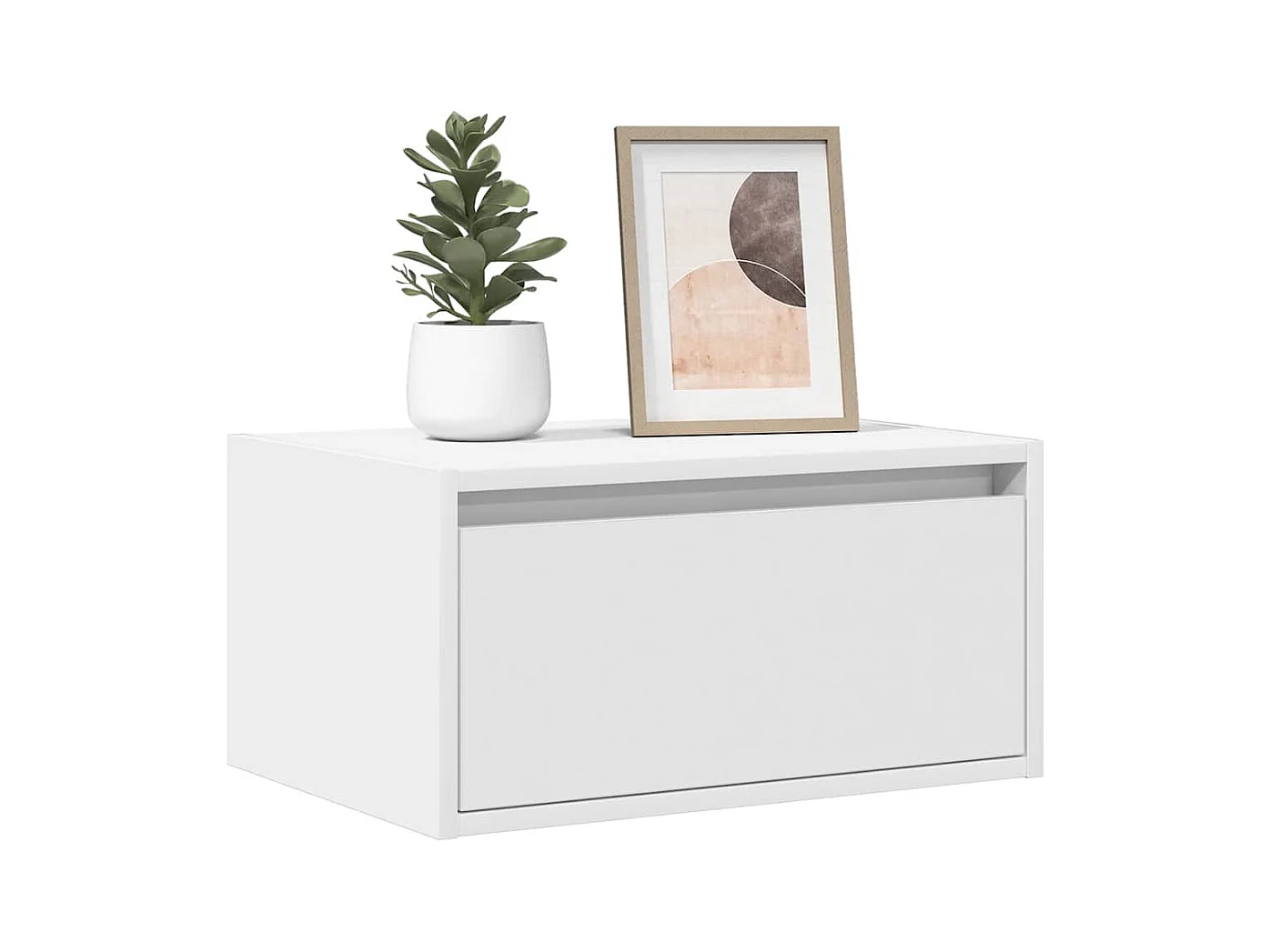 Tables de chevet murales avec lumières LED 2 pcs blanc