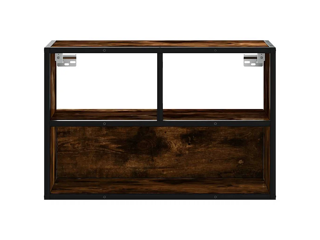 Meuble TV chêne fumé 60x31x39,5 cm bois d'ingénierie et métal