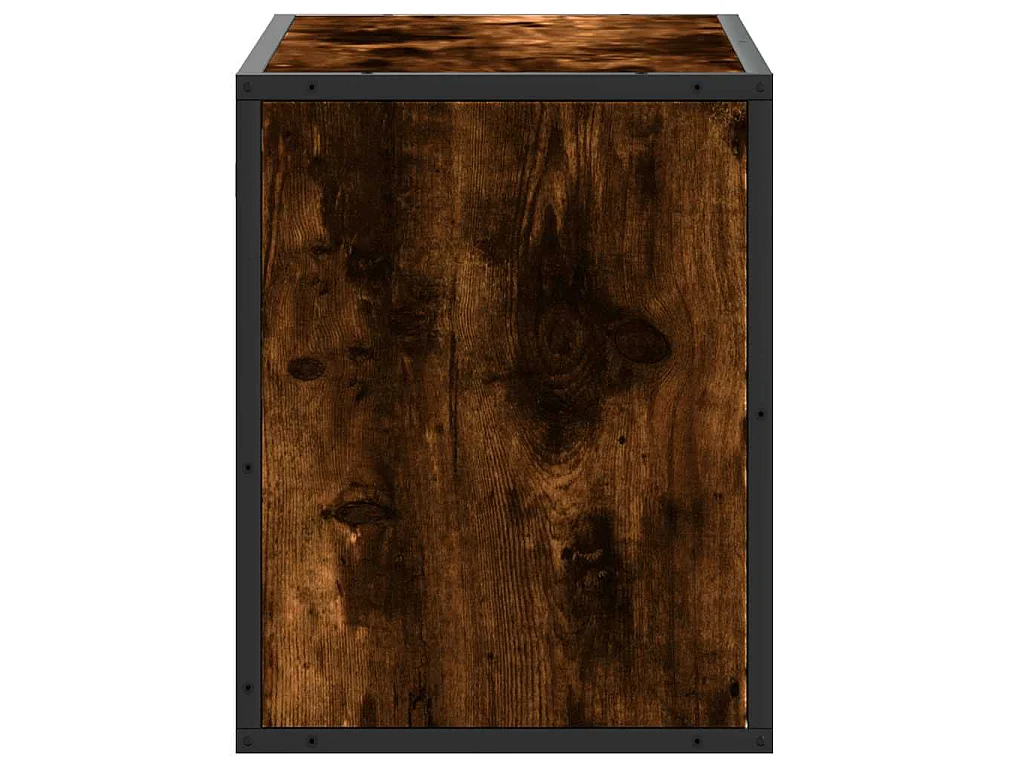 Meuble TV chêne fumé 60x31x39,5 cm bois d'ingénierie et métal