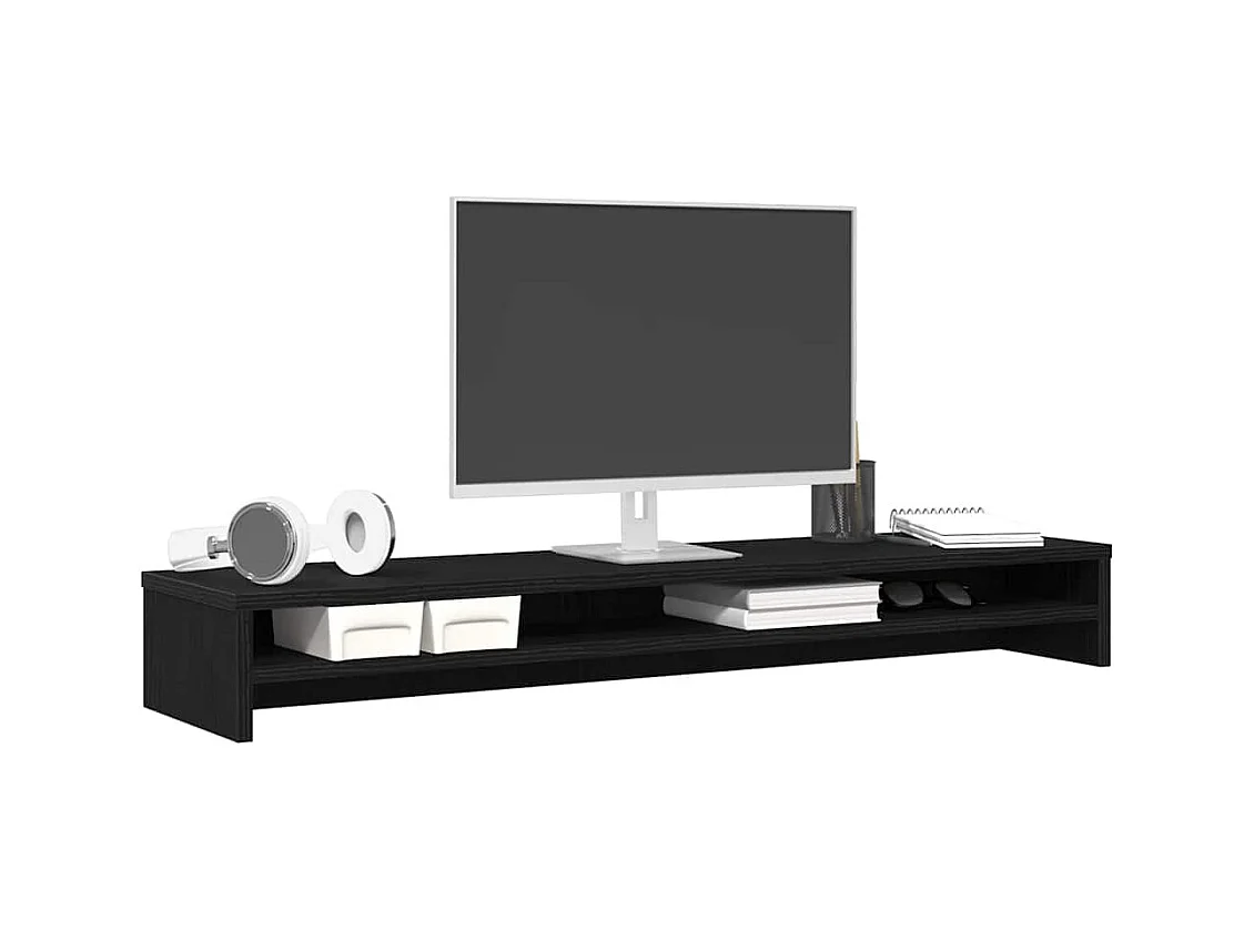 Support d'écran en chêne noir 100 x 24 x 13 cm Bois d'ingénierie