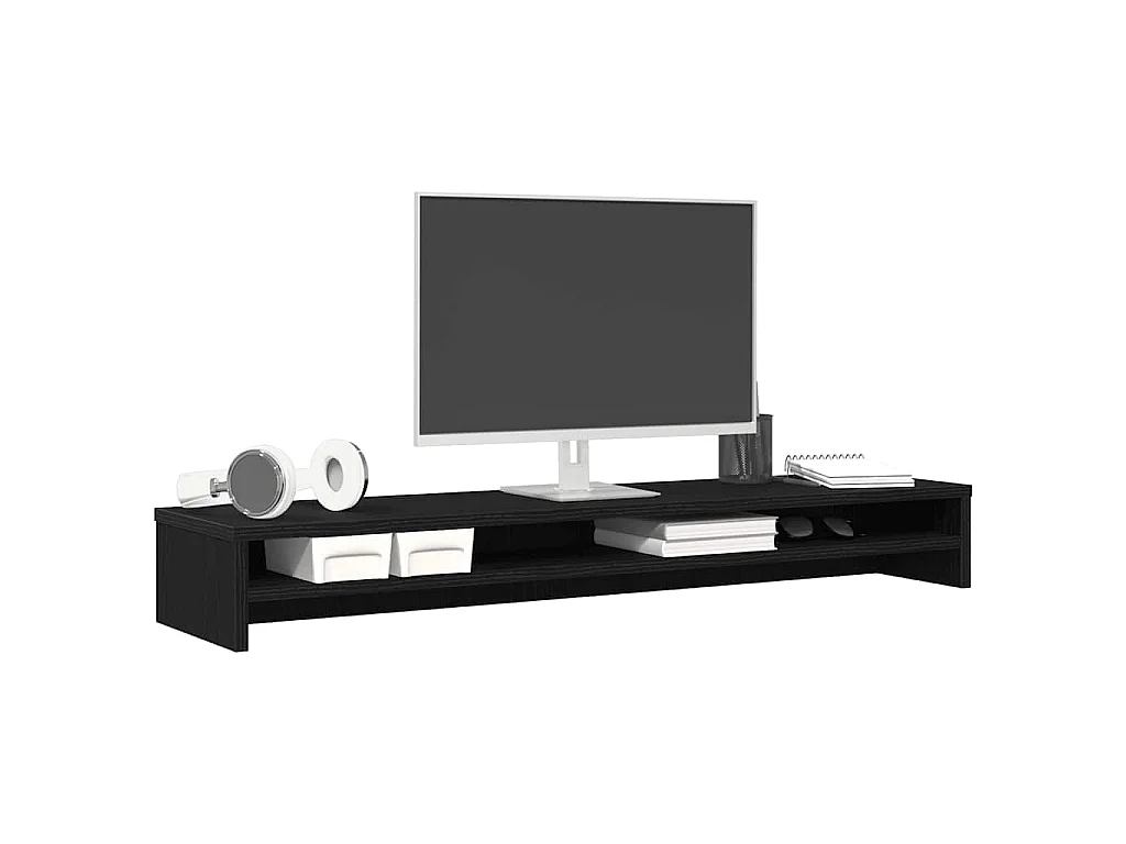 Support d'écran en chêne noir 100 x 24 x 13 cm Bois d'ingénierie