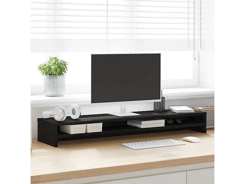 Soporte para monitor de madera de ingeniería de roble negro 100x24x13 cm