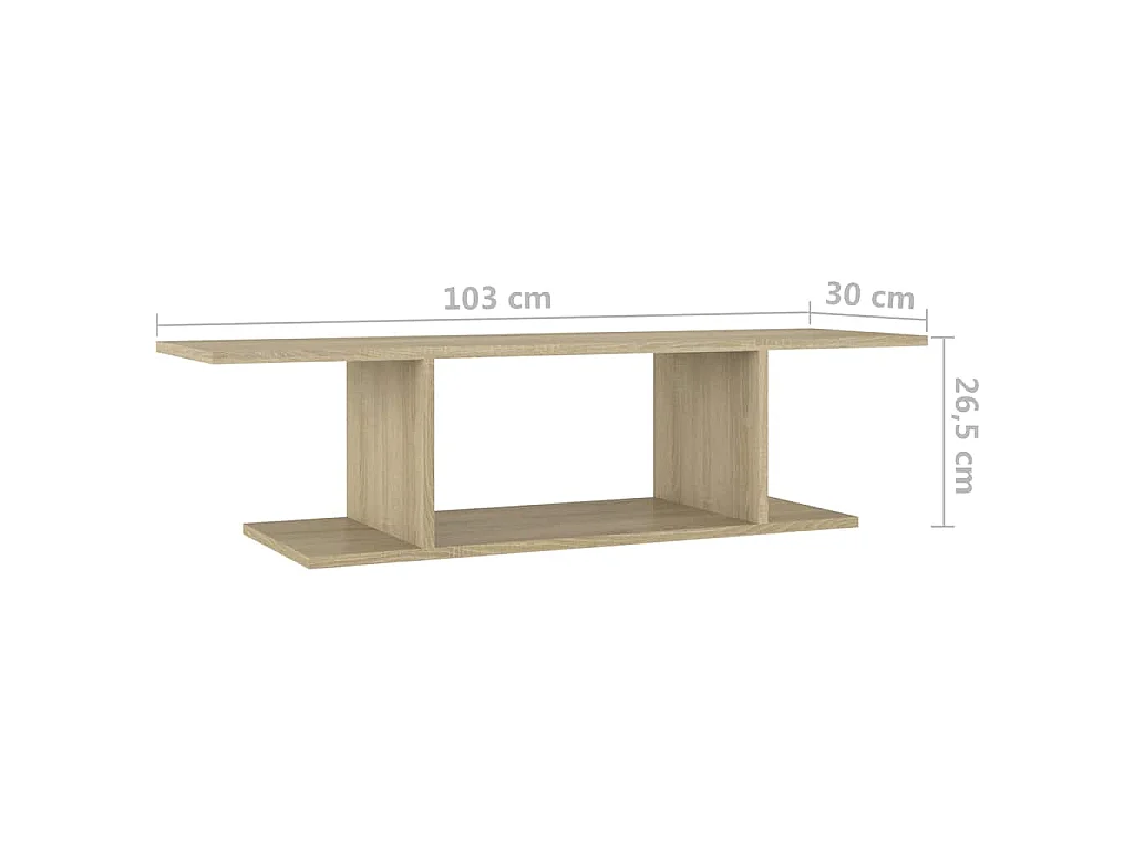 TV-Wandschrank Sonoma-Eiche 103x30x26,5 cm