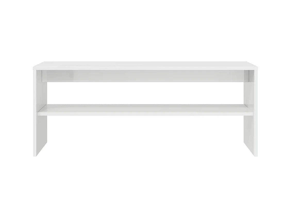 Meuble TV Blanc brillant 100 x 40 x 40 cm Aggloméré