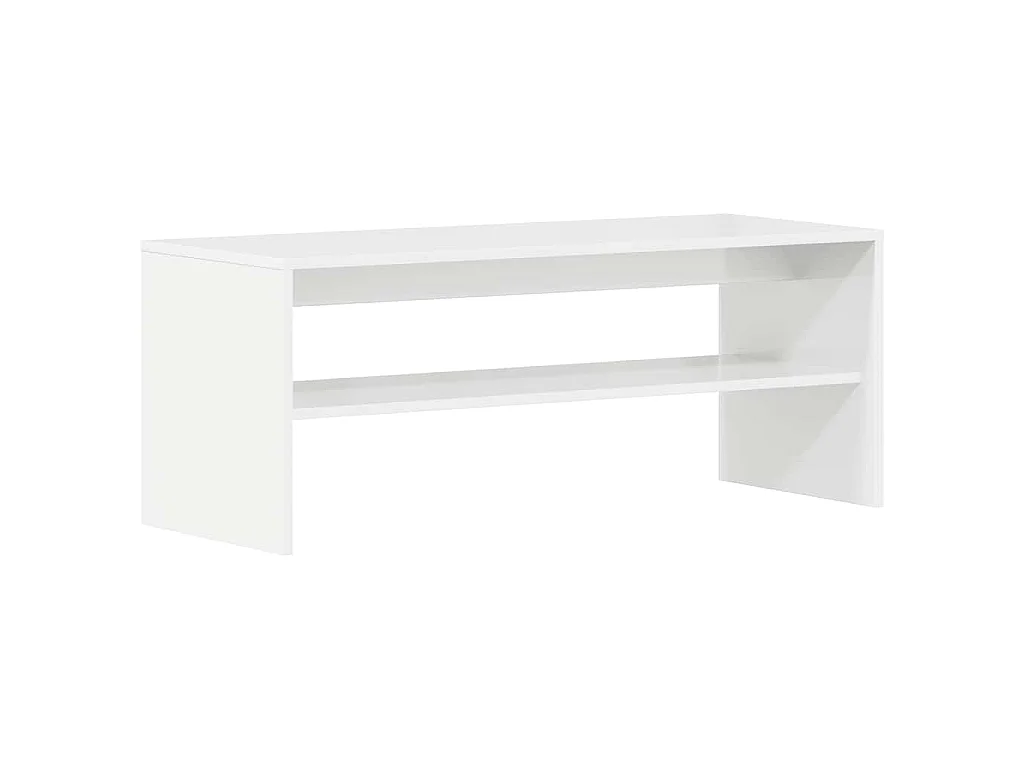 Meuble TV Blanc brillant 100 x 40 x 40 cm Aggloméré