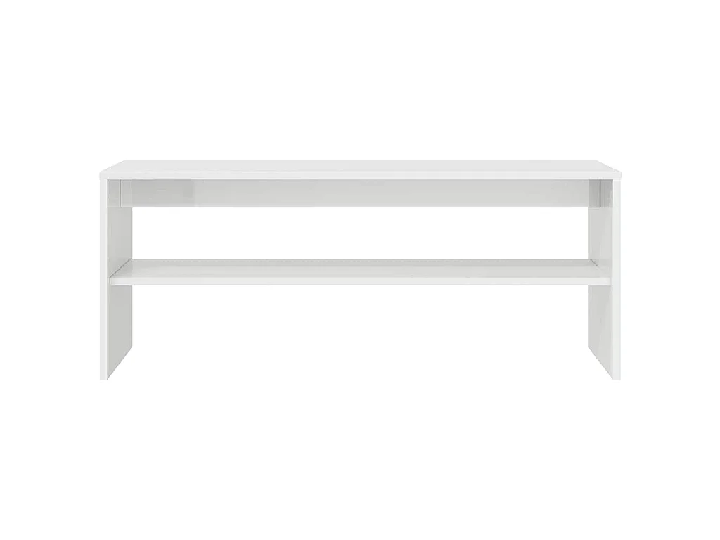Meuble TV Blanc brillant 100 x 40 x 40 cm Aggloméré