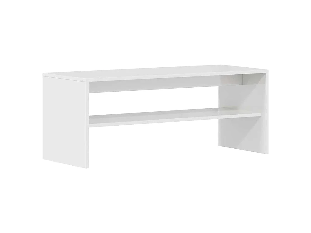 Meuble TV Blanc brillant 100 x 40 x 40 cm Aggloméré