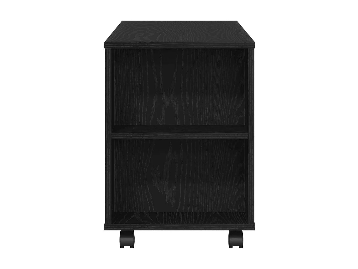 Meuble TV avec roulettes chêne noir bois d'ingénierie