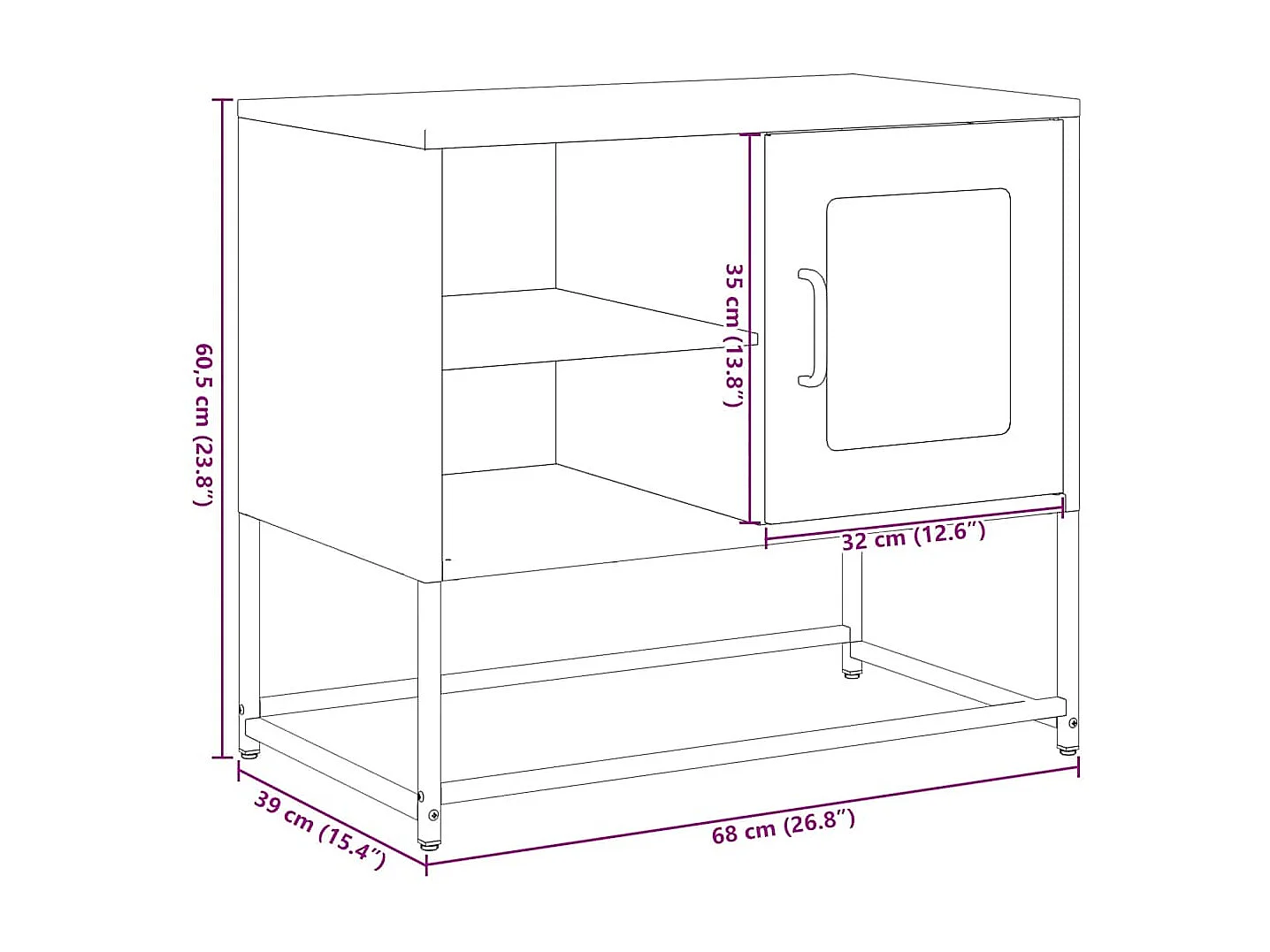 TV-Schrank Anthrazit 68x39x60,5 cm Stahl