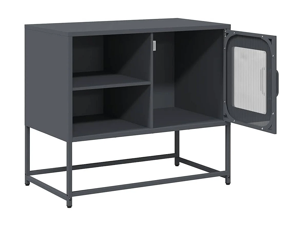 Meuble TV anthracite 68x39x60,5 cm acier